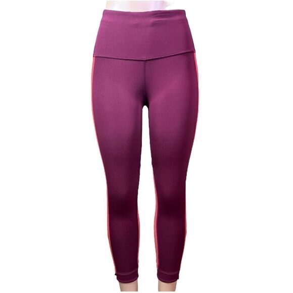 Lululemon Zip The Line Crop leggings 
Deep Ruby / Poppy Coral - Picture 2 of 16